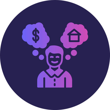 Think Glyph Circle Gradientのイラスト素材