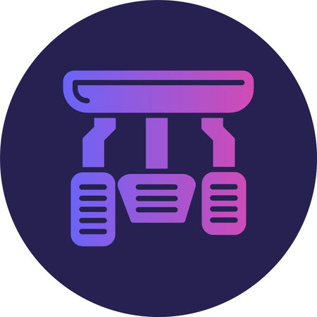 Car Pedals Glyph Circle Gradientのイラスト素材