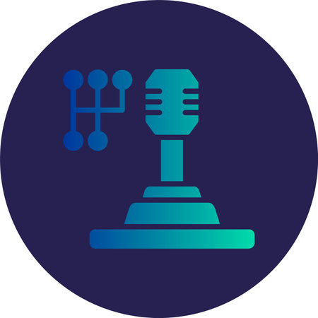 Gear Shift Glyph Circle Gradientのイラスト素材