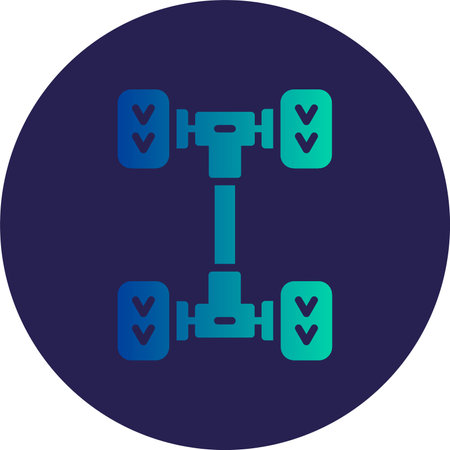 Drivetrain Glyph Circle Gradientのイラスト素材