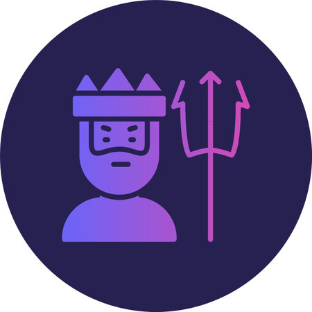 Poseidon Glyph Circle Gradientのイラスト素材