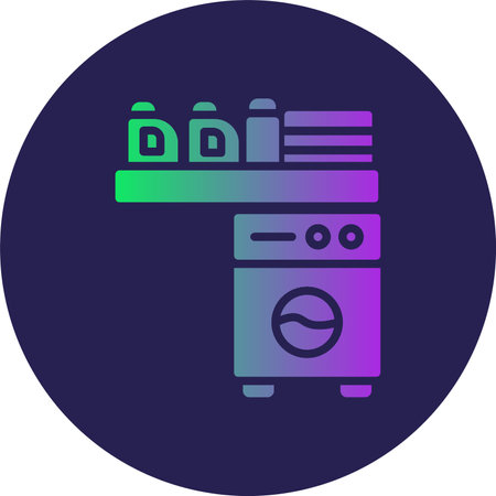 Washing Machine Glyph Circle Gradientのイラスト素材