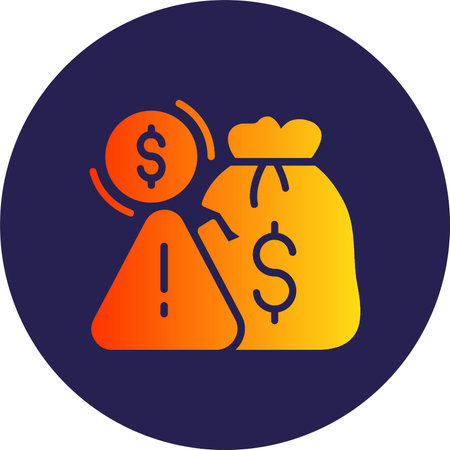 Insolvent Glyph Circle Gradientのイラスト素材