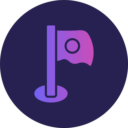 Japan Flag Glyph Circle Gradientのイラスト素材