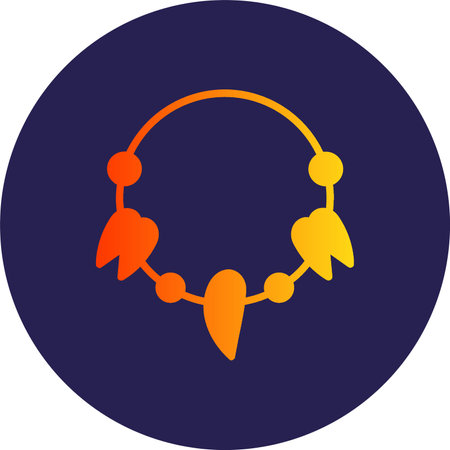 Necklace Glyph Circle Gradientのイラスト素材