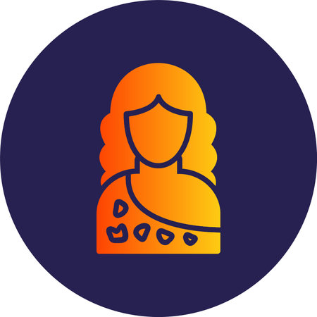 Cavewoman Glyph Circle Gradientのイラスト素材