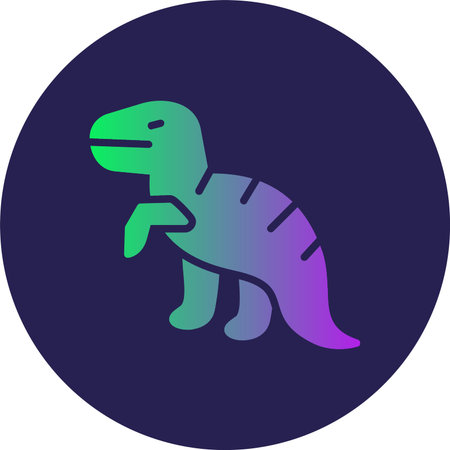 Dinosaur Glyph Circle Gradientのイラスト素材