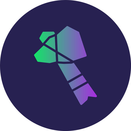 Stone Axe Glyph Circle Gradientのイラスト素材