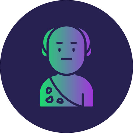 Old Man Glyph Circle Gradientのイラスト素材