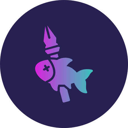 Fishing Glyph Circle Gradientのイラスト素材
