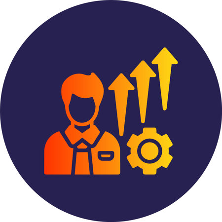 Growth Glyph Circle Gradientのイラスト素材