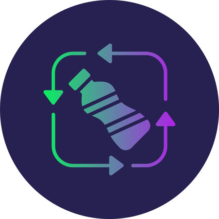 Recyclable Plastic Glyph Circle Gradientのイラスト素材