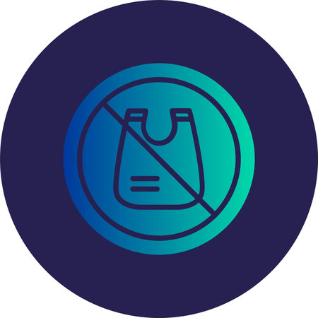 No Plastic Bag Glyph Circle Gradientのイラスト素材