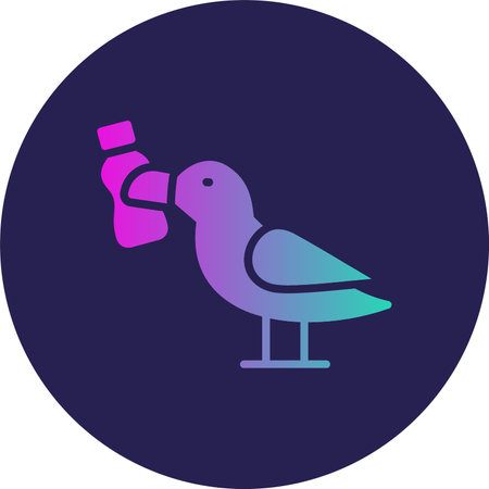 Seagull Glyph Circle Gradientのイラスト素材
