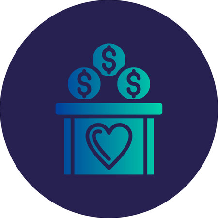 Donation Glyph Circle Gradientのイラスト素材