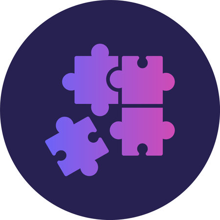 Puzzle Glyph Circle Gradientのイラスト素材