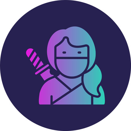 Woman Glyph Circle Gradientのイラスト素材