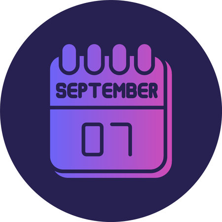 7  September Glyph Circle Gradientのイラスト素材