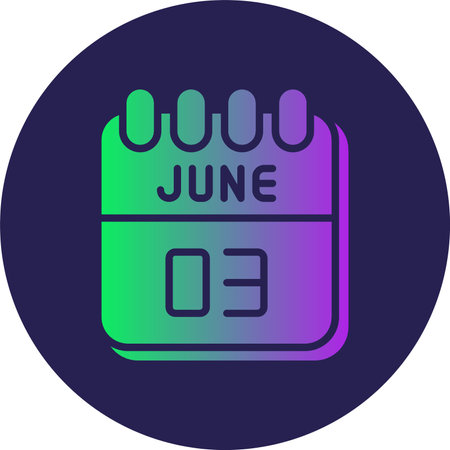 3  June Glyph Circle Gradientのイラスト素材