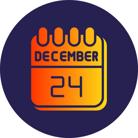 24  December Glyph Circle Gradientのイラスト素材