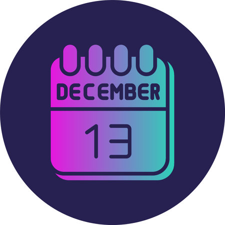 13  December Glyph Circle Gradientのイラスト素材