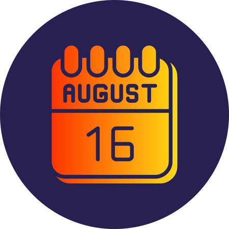 16  August Glyph Circle Gradientのイラスト素材