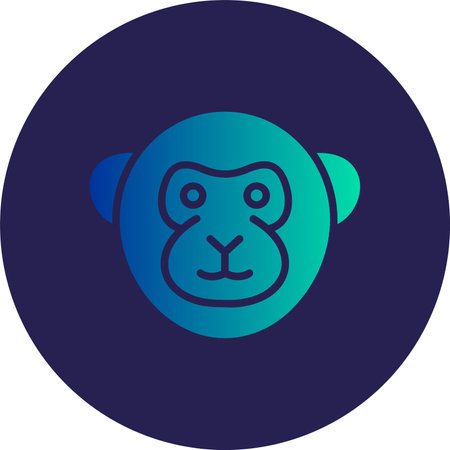 Capuchin Glyph Circle Gradientのイラスト素材