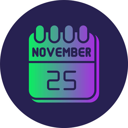 25  November Glyph Circle Gradientのイラスト素材