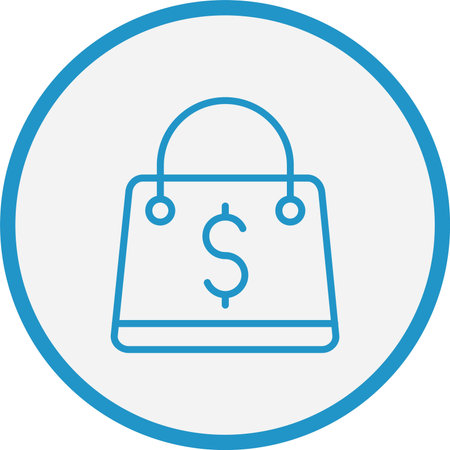 Wallet Line Blue Circleのイラスト素材