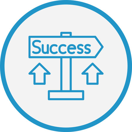 Success Line Blue Circleのイラスト素材