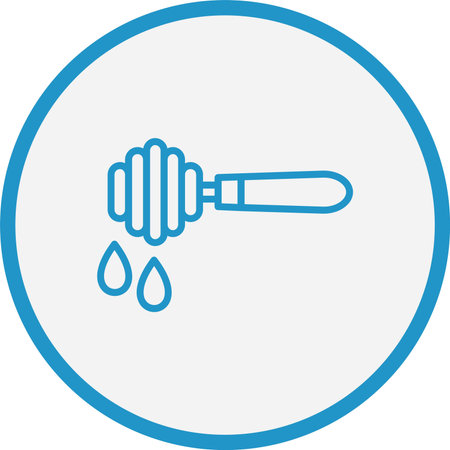 Honey Dipper Line Blue Circleのイラスト素材