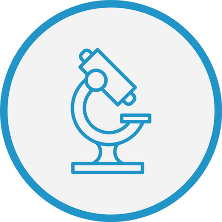 Microscope Line Blue Circle