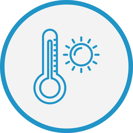 Thermometer Line Blue Circle