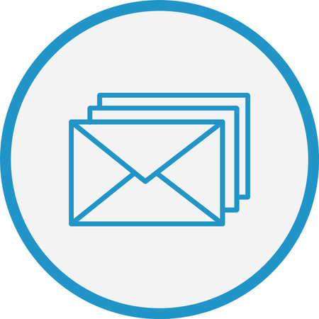 Email Line Blue Circleのイラスト素材