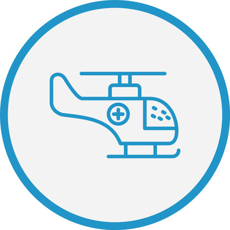 Helicopter Line Blue Circleのイラスト素材