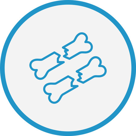 Broken Bone Line Blue Circleのイラスト素材