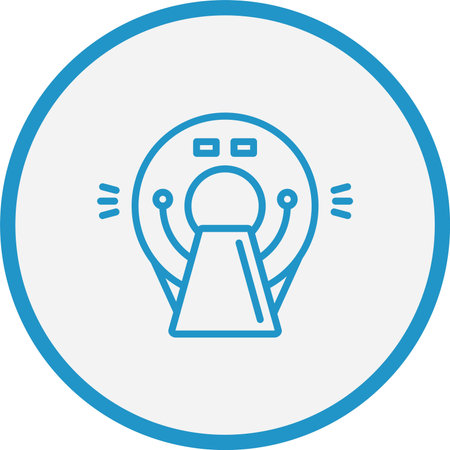 CT Scan Line Blue Circleのイラスト素材