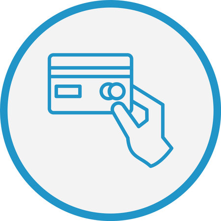 Credit Card Line Blue Circleのイラスト素材