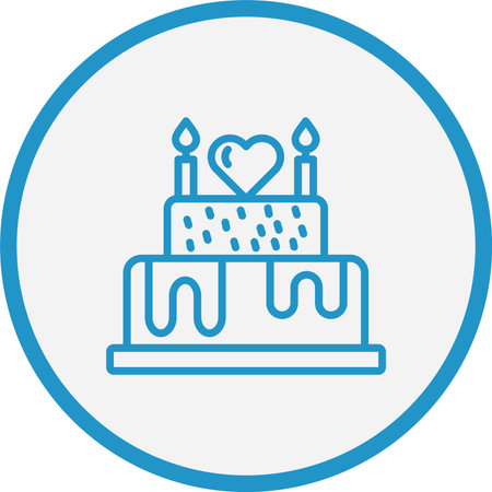 Cake Line Blue Circleのイラスト素材