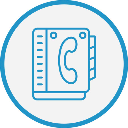 Contact Book Line Blue Circleのイラスト素材