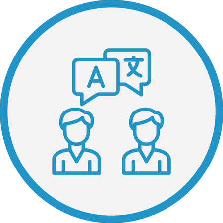 Language Line Blue Circleのイラスト素材