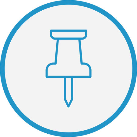 Pin Line Blue Circleのイラスト素材