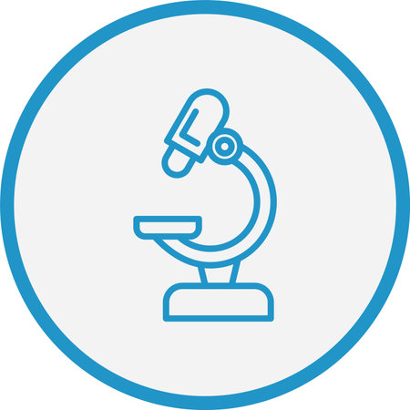 Microscope Line Blue Circle
