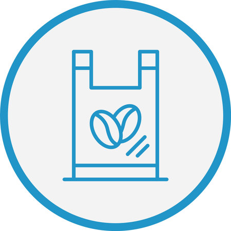 Plastic Bag Line Blue Circleのイラスト素材