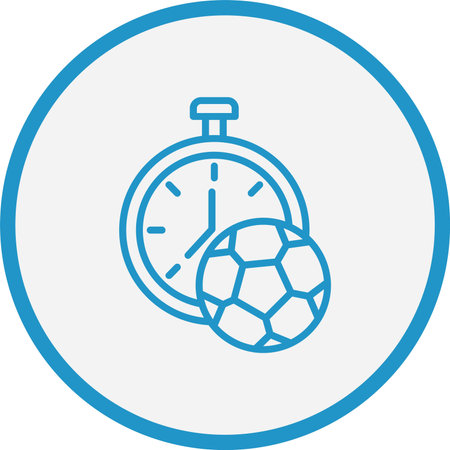 Stopwatch Line Blue Circleのイラスト素材