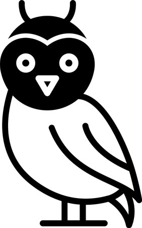 Owl Line Fill Icon Designのイラスト素材