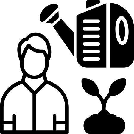 Watering Line Fill Icon Designのイラスト素材