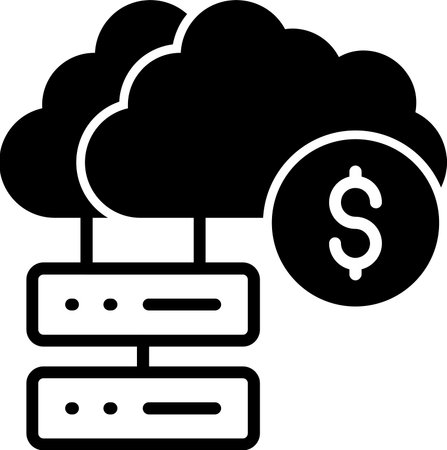 Cloud Database Line Fill Icon Design
