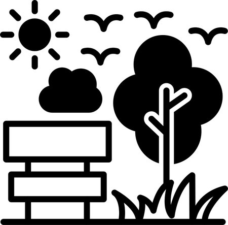 Park Line Fill Icon Designのイラスト素材