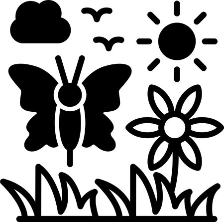 Butterfly Line Fill Icon Designのイラスト素材